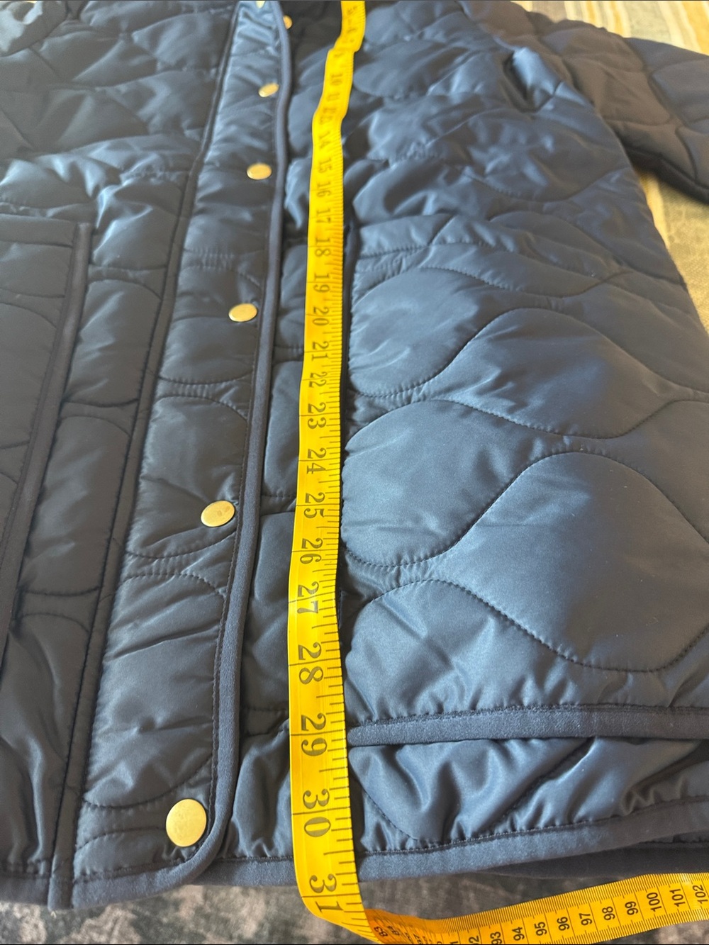 NWOT Quince Featherless Quilted Long Puffer Jacket - Admiral/Navy - Medium (344) - Picture 12 of 13